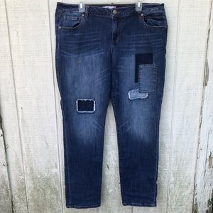 NWOT Cabi patchwork slim boyfriend jeans!